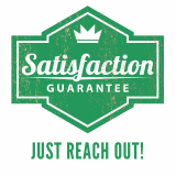 Satisfaction Guarantee badge – Just Reach Out customer support message from Seed Therapy