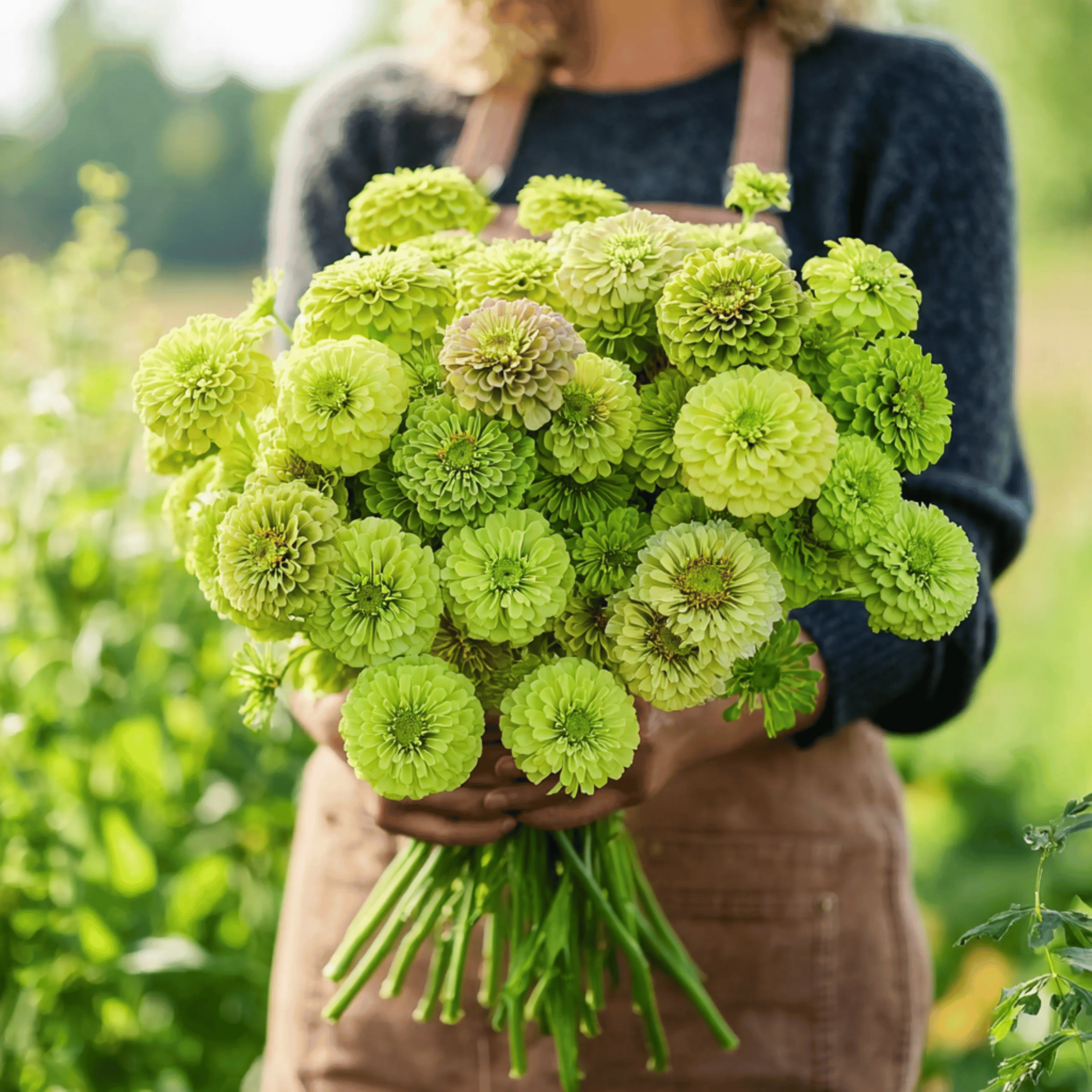 Envy Green Zinnia – 25 Seeds seed packet from Seed Therapy – American - grown, heirloom seeds