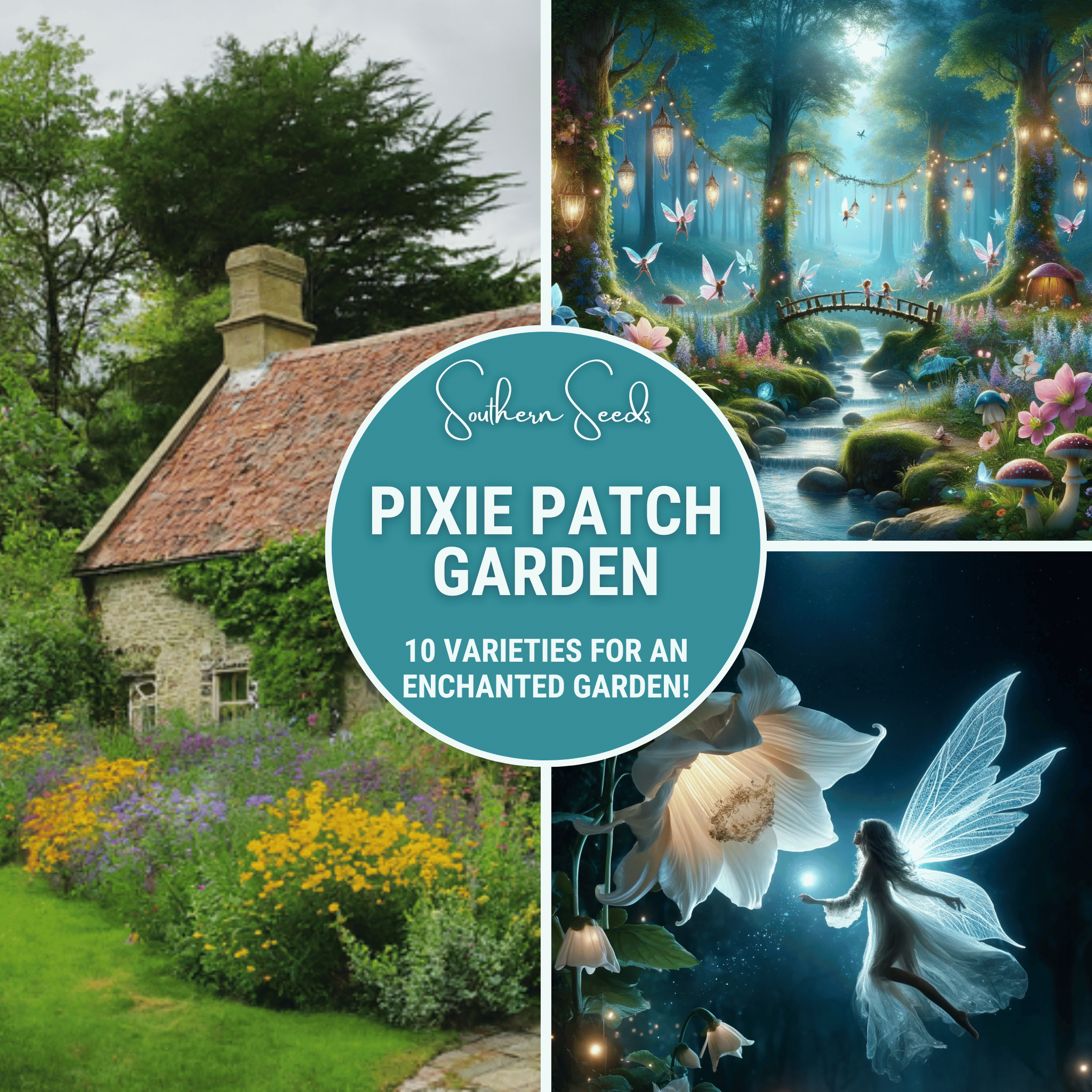 Pixie Patch Seed Collection - 10 Enchanted Varieties seed packet from Seed Therapy – American - grown, heirloom seeds