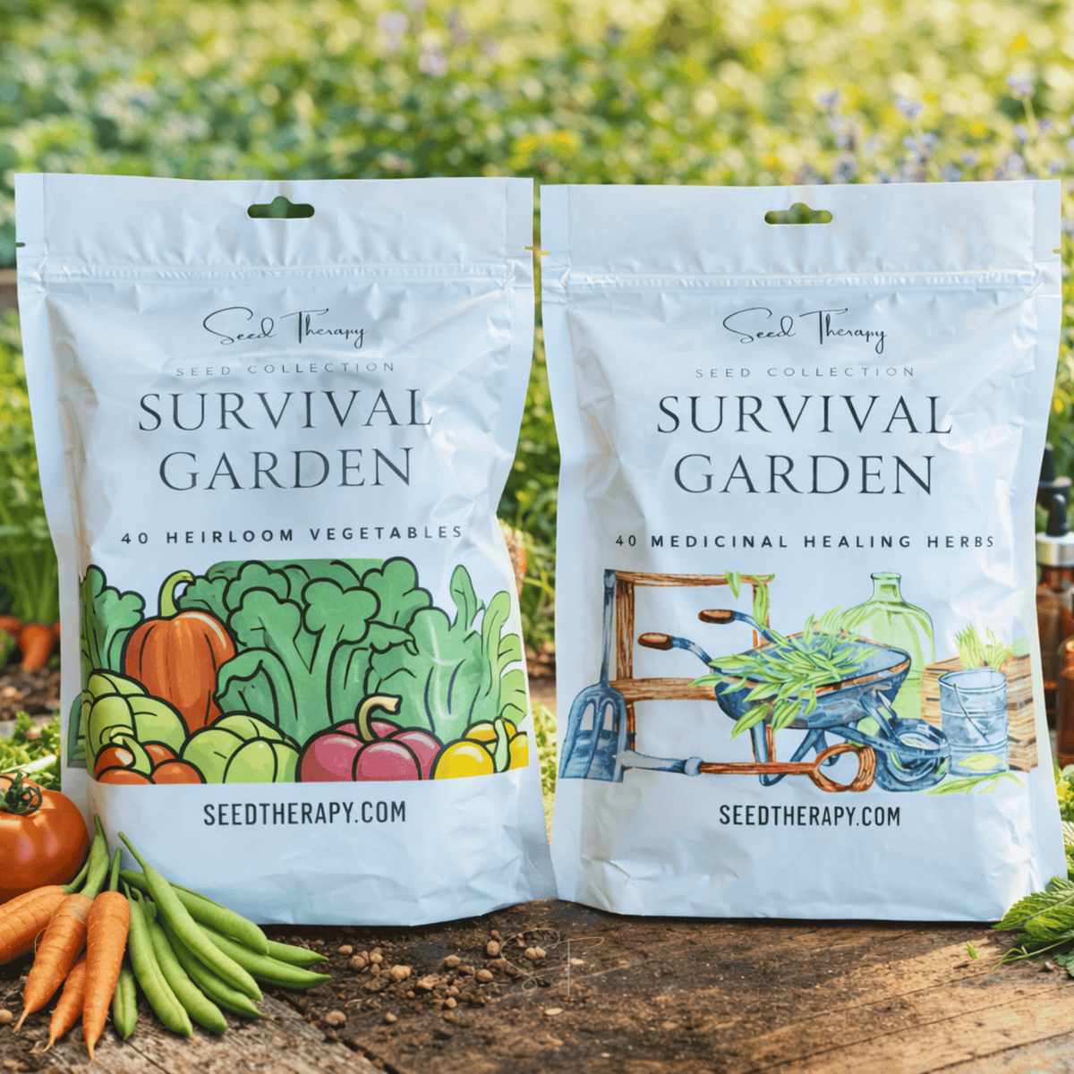 survival garden seeds.com Survival Garden Combo - 40 Vegetable Varieties - 40 Medicinal Herb Varieties