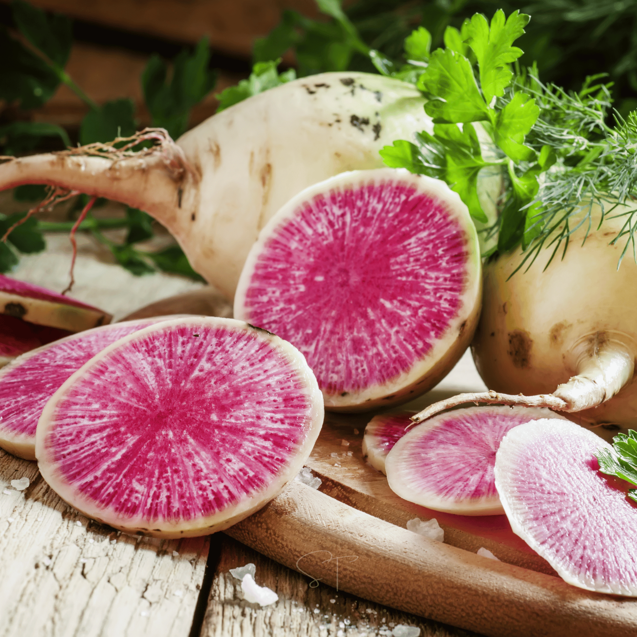 Watermelon Radish – 50 Seeds seed packet from Seed Therapy – American - grown, heirloom seeds