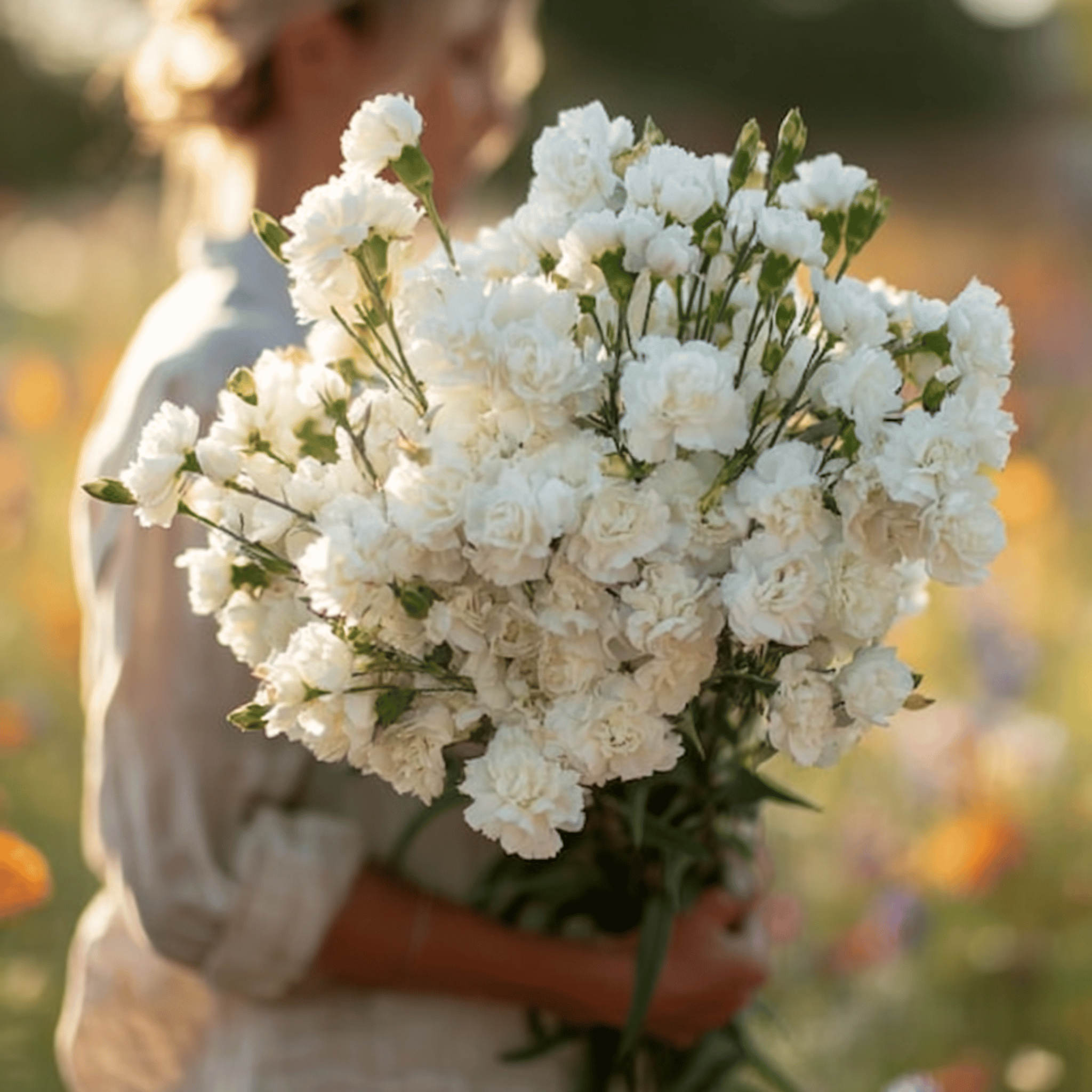 White Grenadin Carnation – 25 Seeds seed packet from Seed Therapy – American - grown, heirloom seeds