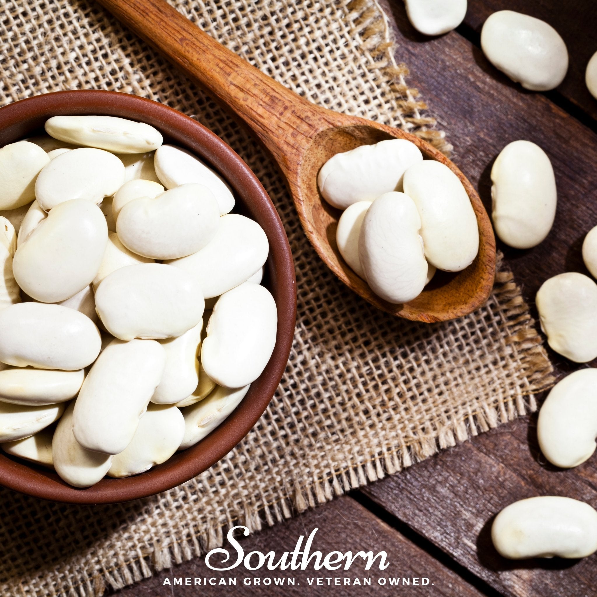 Bean, Lima, King of the Garden (Phaseolus lunatus) - 15 Seeds seed packet from Seed Therapy – American - grown, heirloom seeds