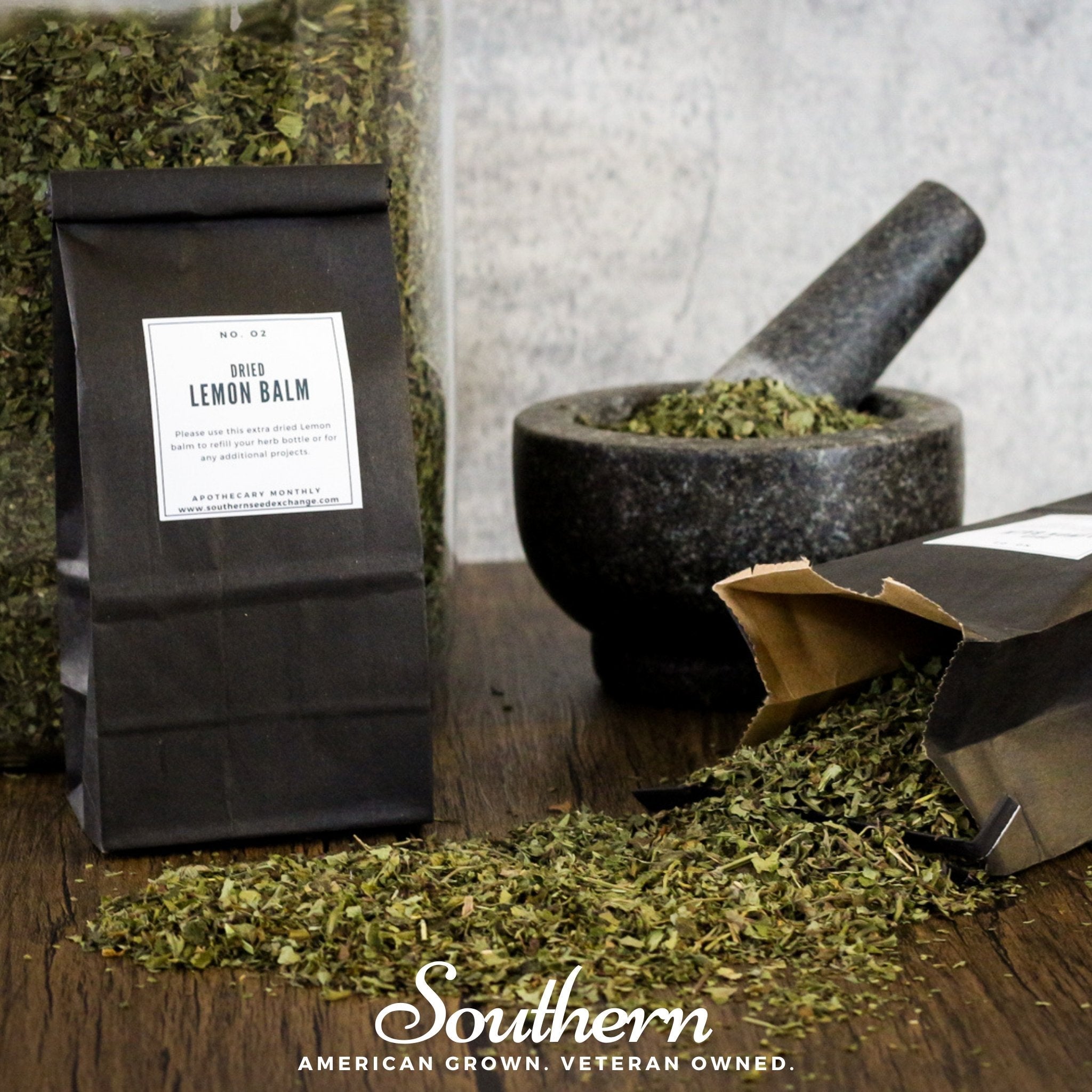 Dried Lemon Balm - 2 cups (Melissa officinalis) seed packet from Seed Therapy – American - grown, heirloom seeds