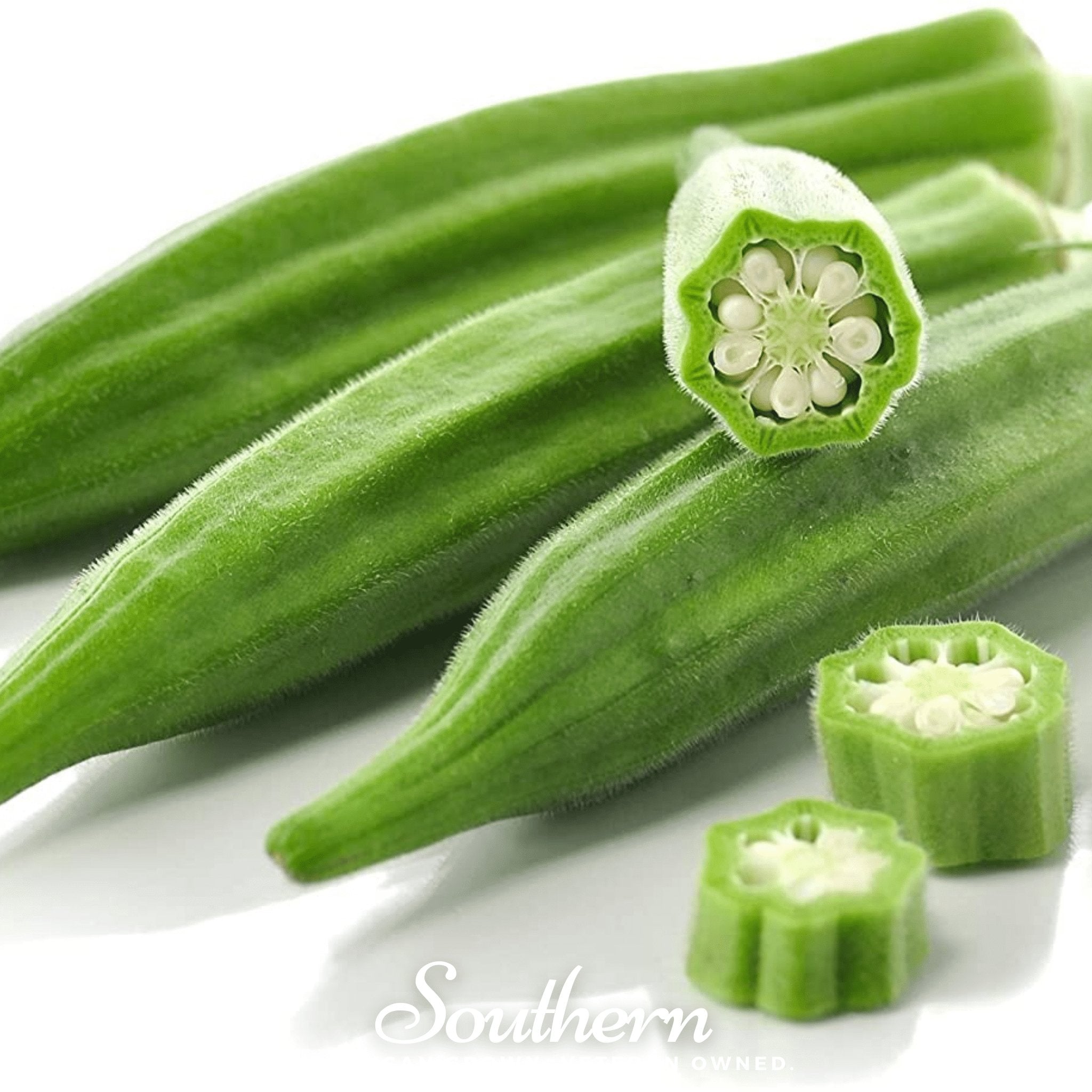 Okra, Clemson Spineless (Abelmoschus esculentus) - 50 Seeds seed packet from Seed Therapy – American - grown, heirloom seeds