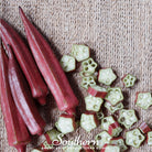 Okra, Red Burgundy (Abelmoschus esculentus) - 50 Seeds seed packet from Seed Therapy – American - grown, heirloom seeds
