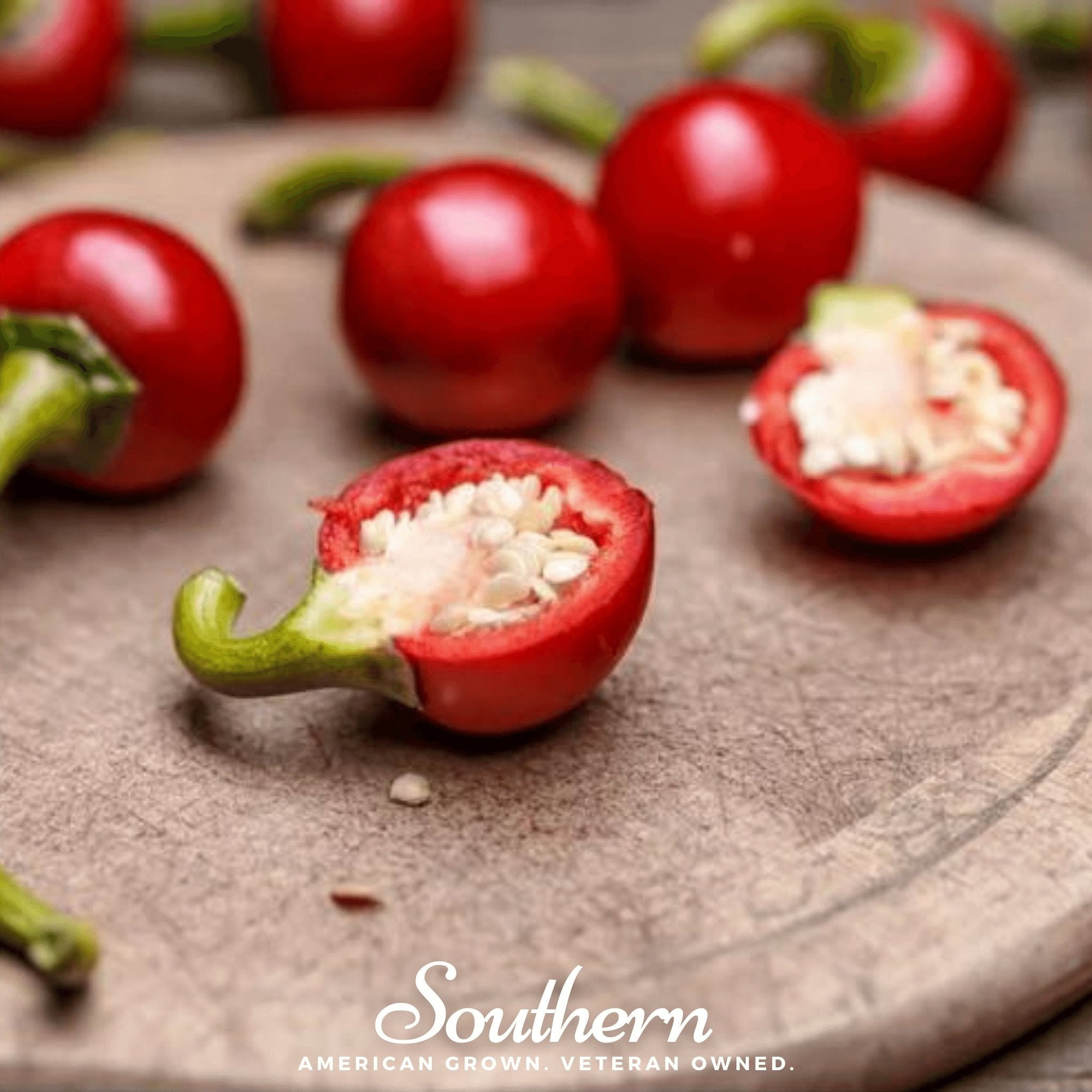 Pepper, Red Hot Cherry (Capsicum annuum) - 25 Seeds seed packet from Seed Therapy – American - grown, heirloom seeds