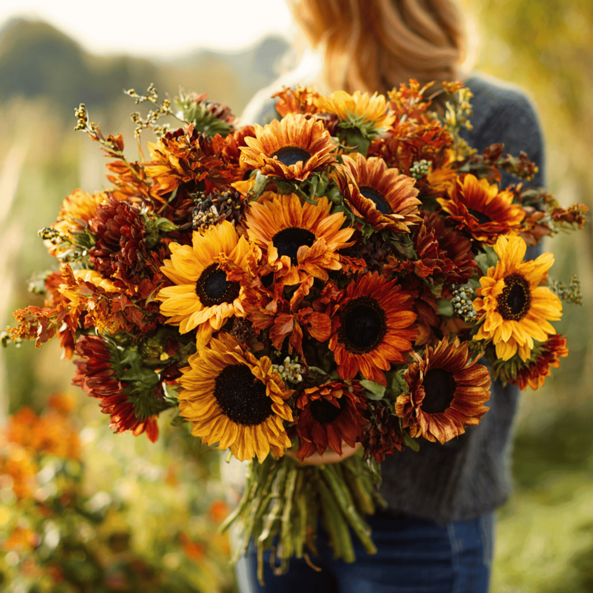 autumn flower seeds Sunflower, Autumn Beauty (Helianthus annuus) - 25 Seeds
