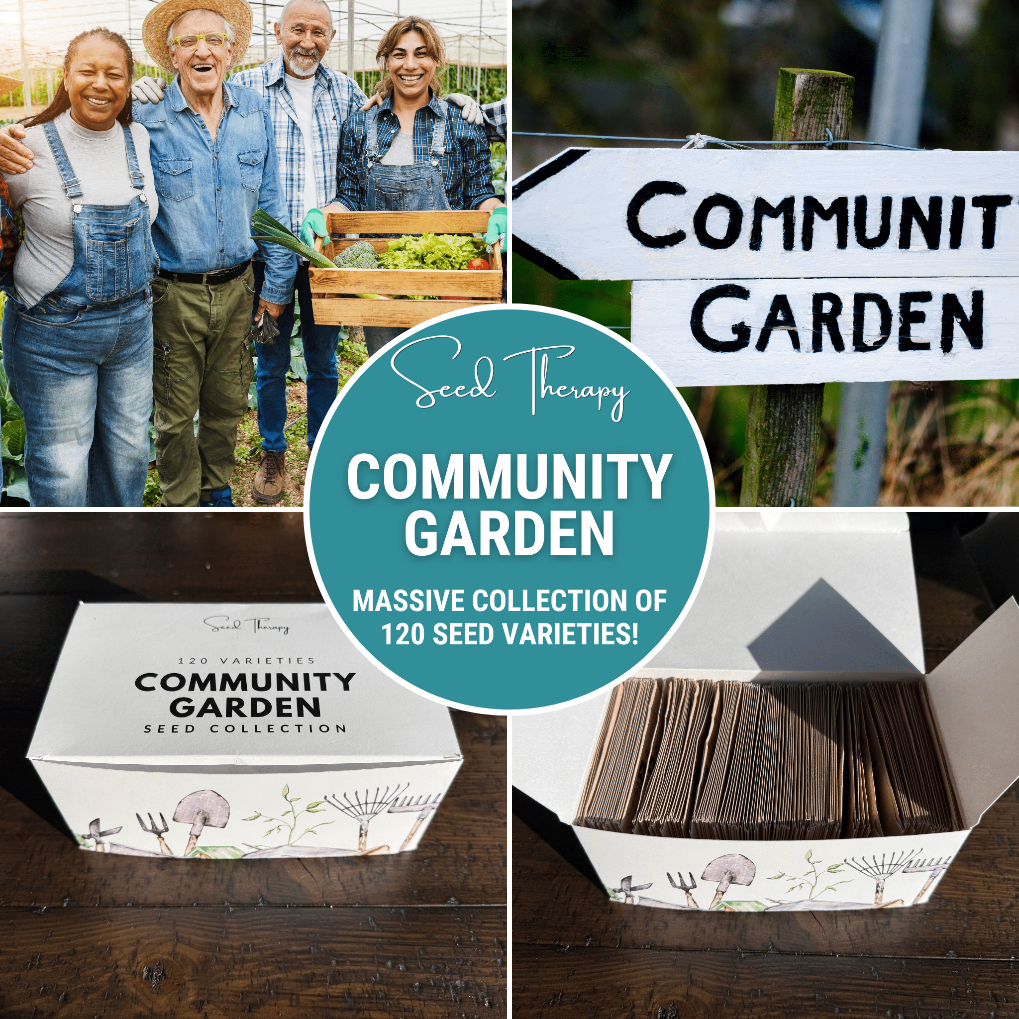 Community Garden Survival Seed Vault – 120 Seed Varieties seed packet from Seed Therapy – American - grown, heirloom seeds