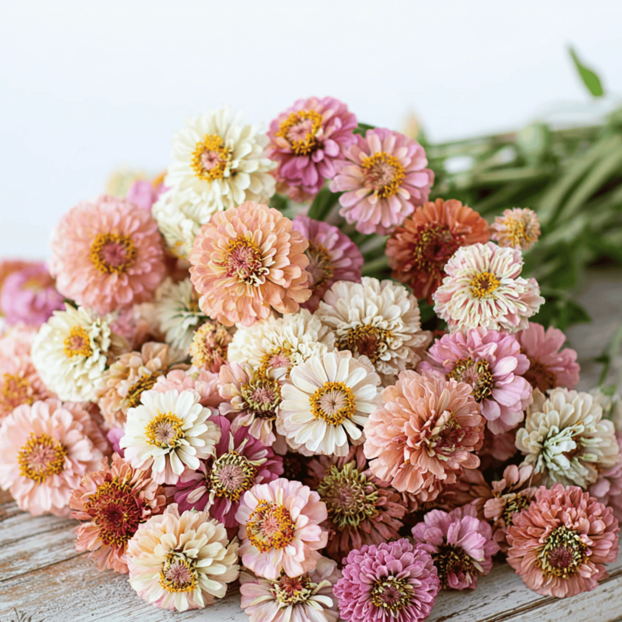 Cresto! Peaches & Cream Zinnia – 50 Seeds seed packet from Seed Therapy – American - grown, heirloom seeds