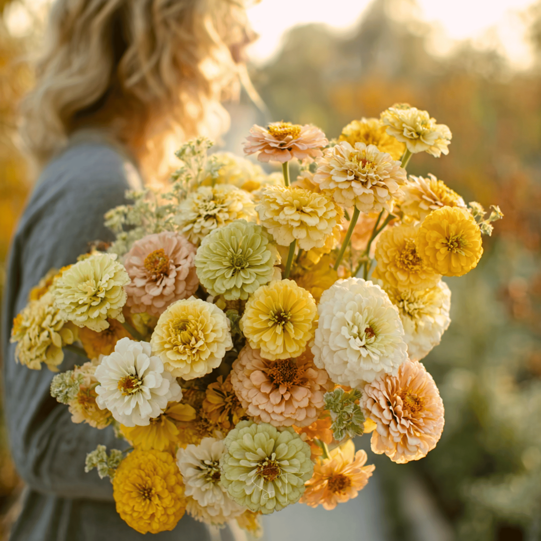 Lemon Meringue Zinnia – 100 Seeds seed packet from Seed Therapy – American - grown, heirloom seeds