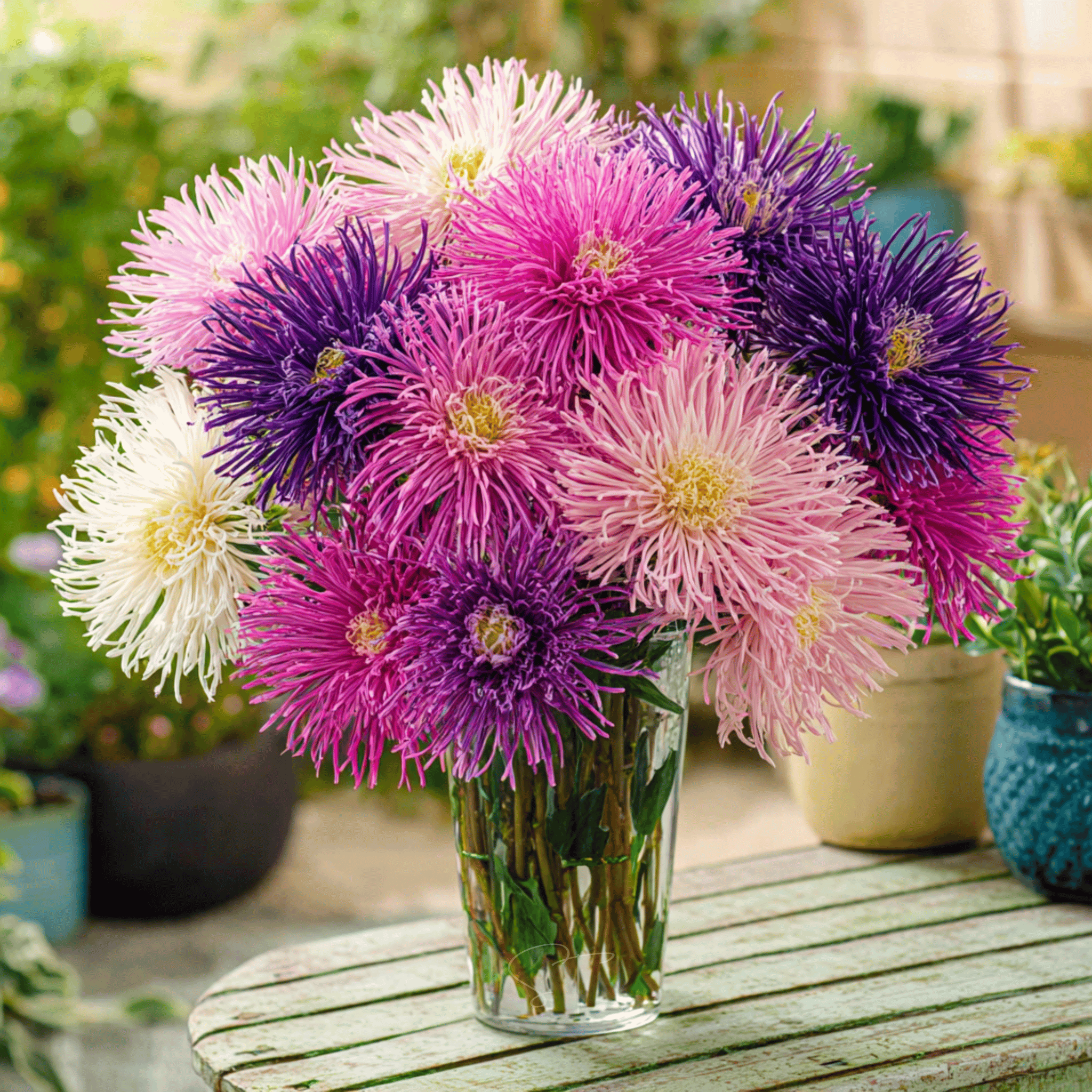 aster flower from seed Needle Mix Aster – 50 Seeds