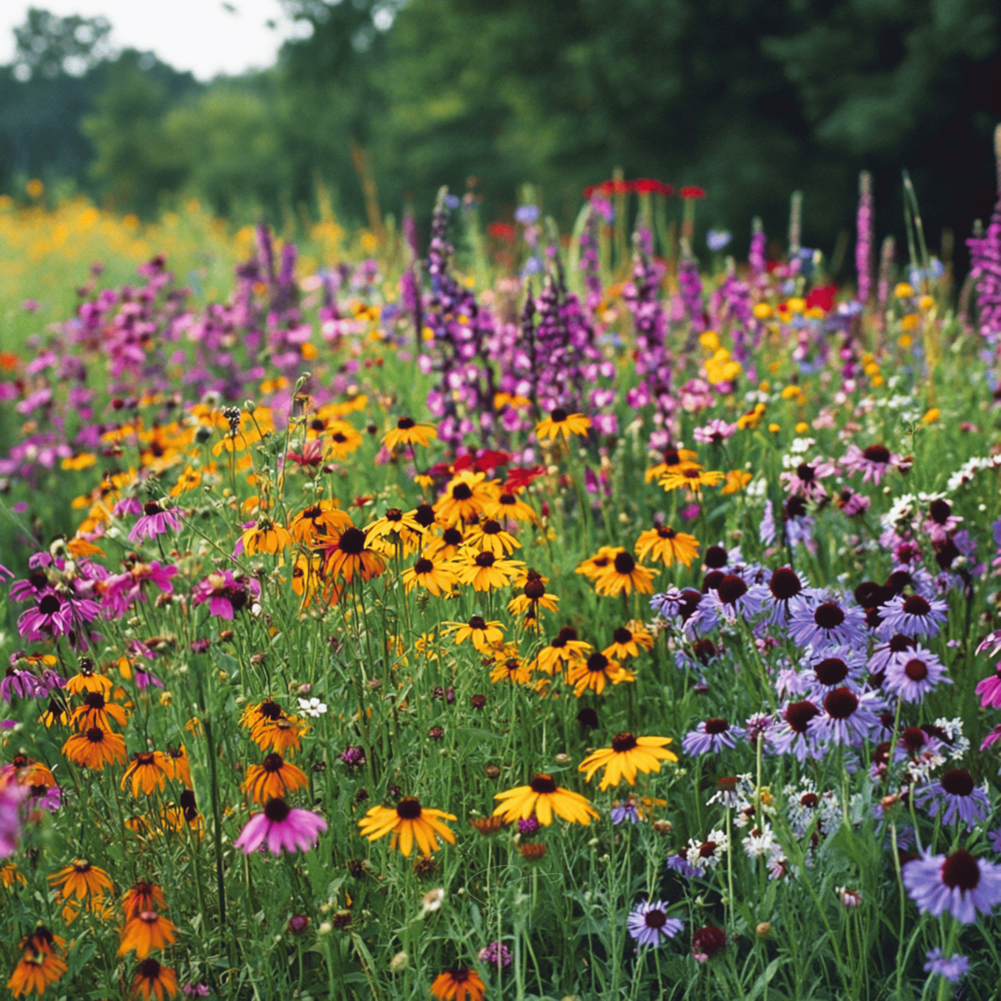 Mother Nature's Seeds Perennial Pollinator Mix – 20 Varieties, Non-GMO, 1000 Seeds For Summer-Fall Flowers