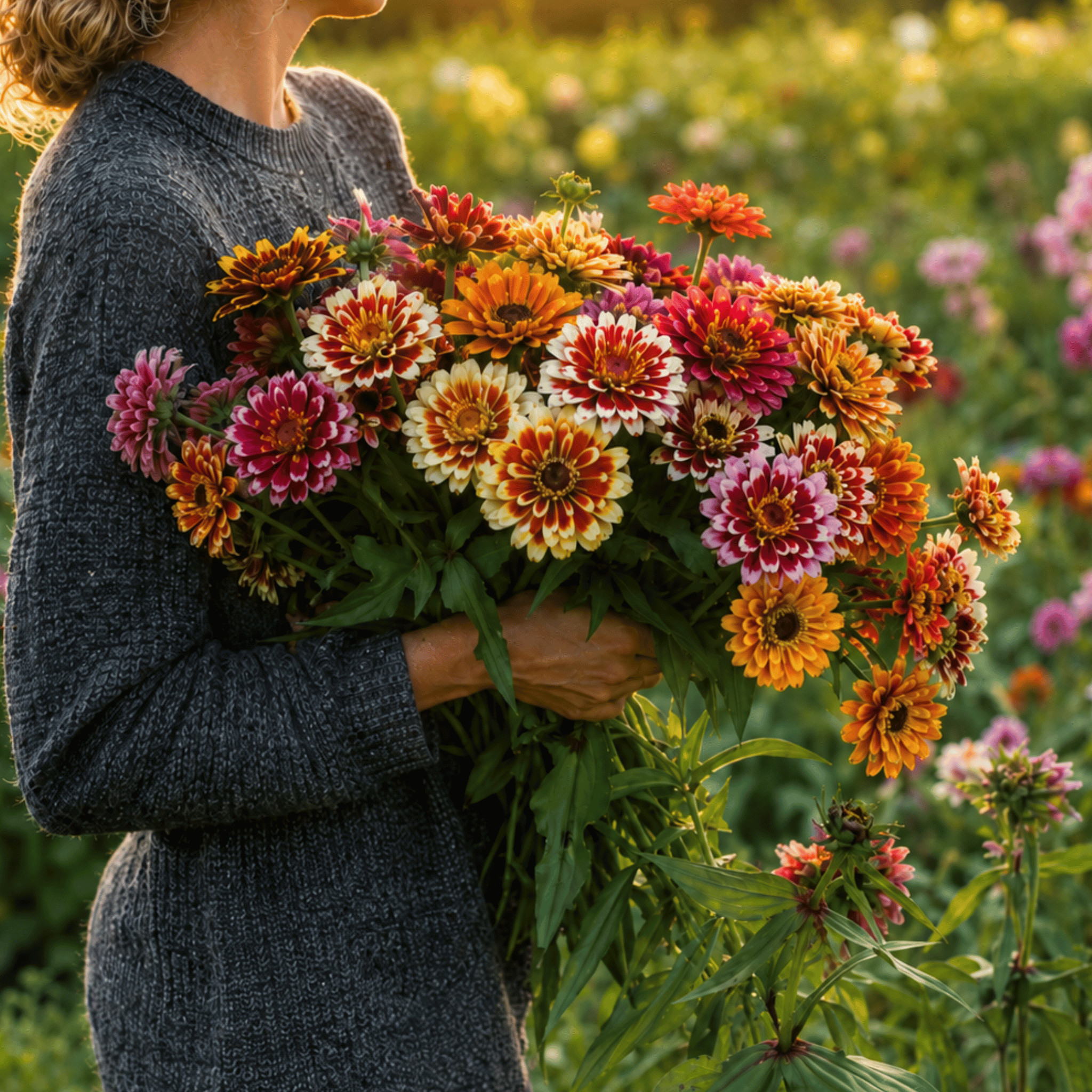 Whirligig Zinnia – 50 Seeds seed packet from Seed Therapy – American-grown, heirloom seeds