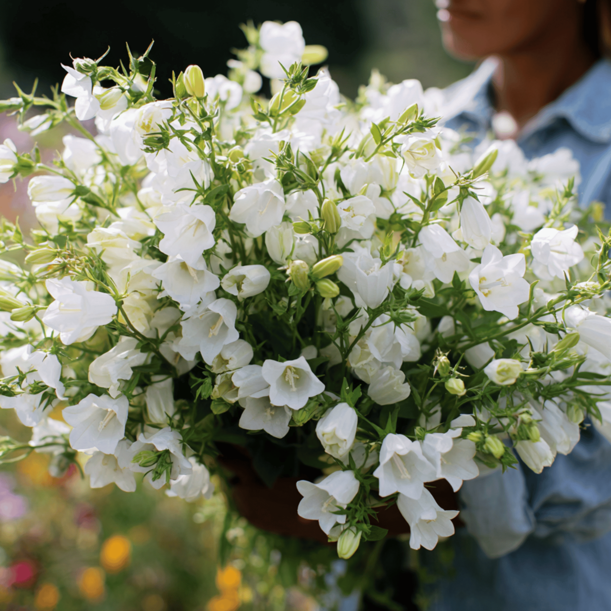 White Canterbury Bells – 100 Seeds seed packet from Seed Therapy – American - grown, heirloom seeds