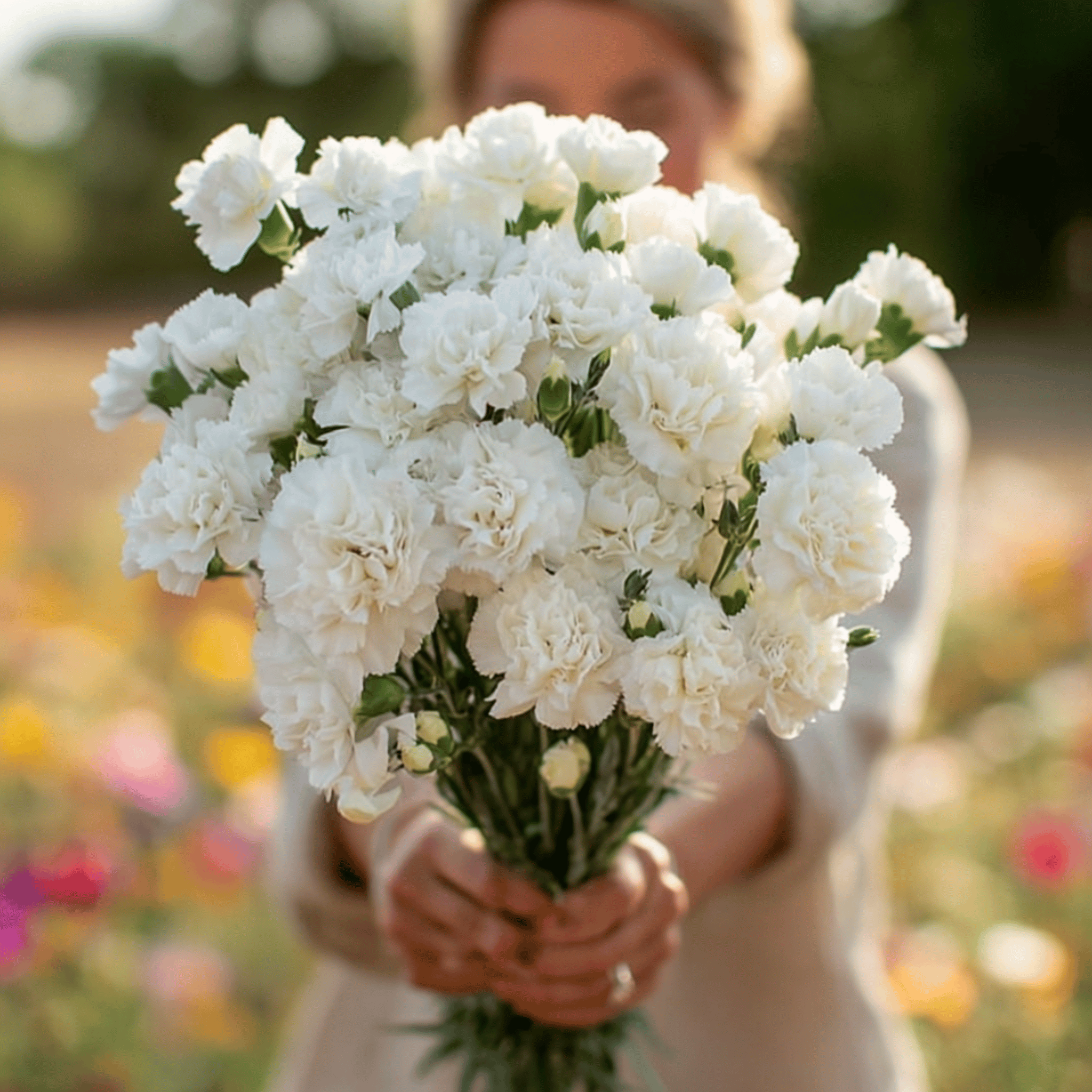 White Grenadin Carnation – 25 Seeds seed packet from Seed Therapy – American - grown, heirloom seeds